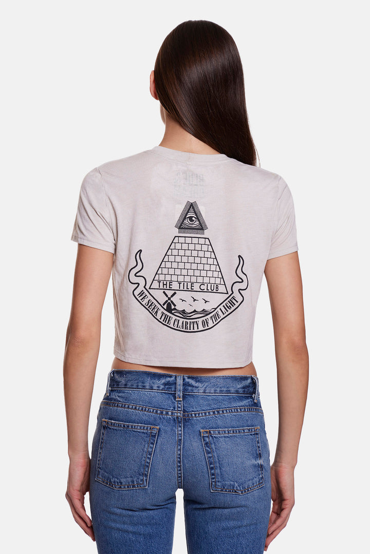 Pyramid Crop Tee Beige