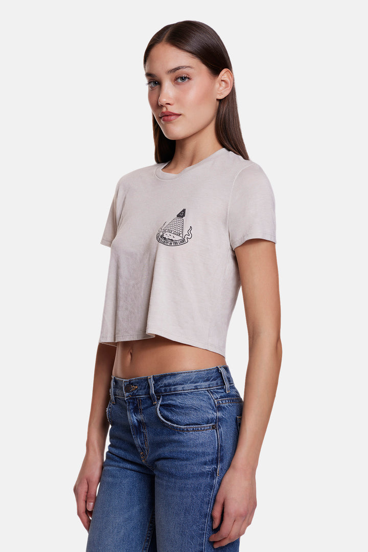 Pyramid Crop Tee Beige