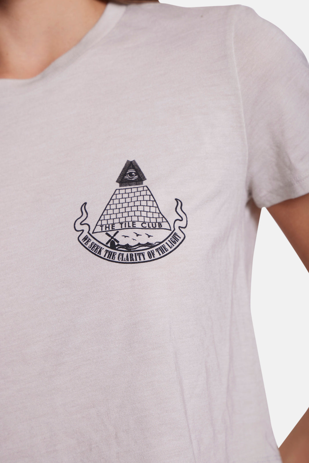 Pyramid Crop Tee Beige