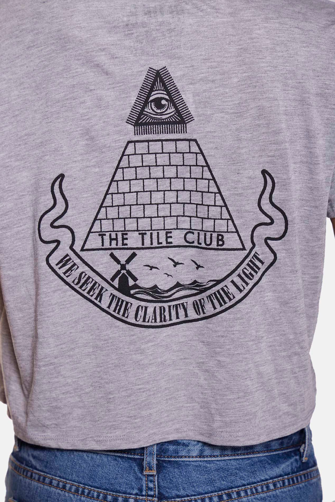 Pyramid Crop Tee Heather Grey