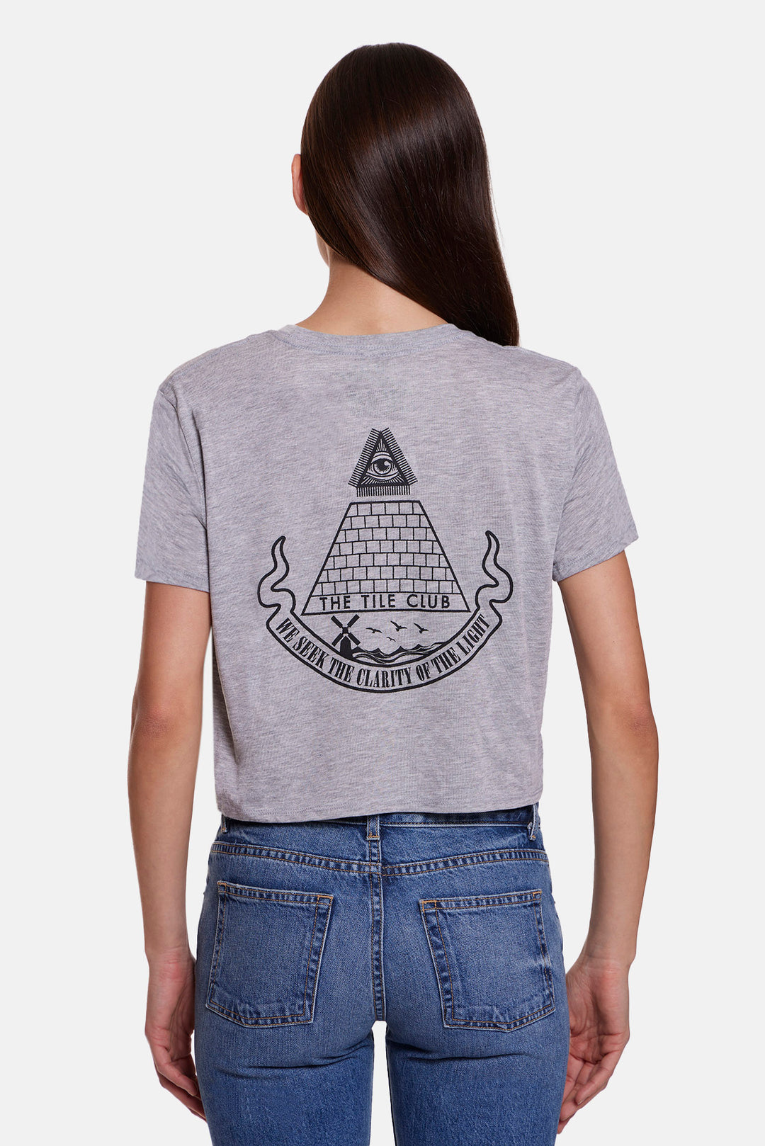 Pyramid Crop Tee Heather Grey
