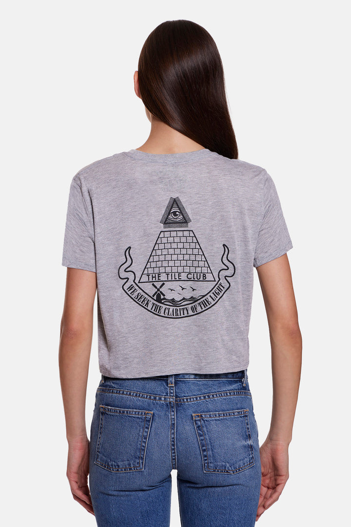 Pyramid Crop Tee Heather Grey