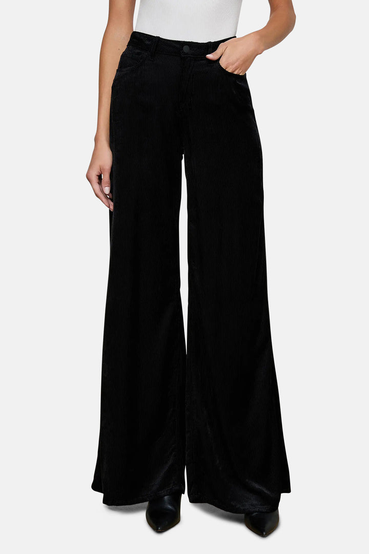 Quincy Wide-Leg Corduroy Pant Black