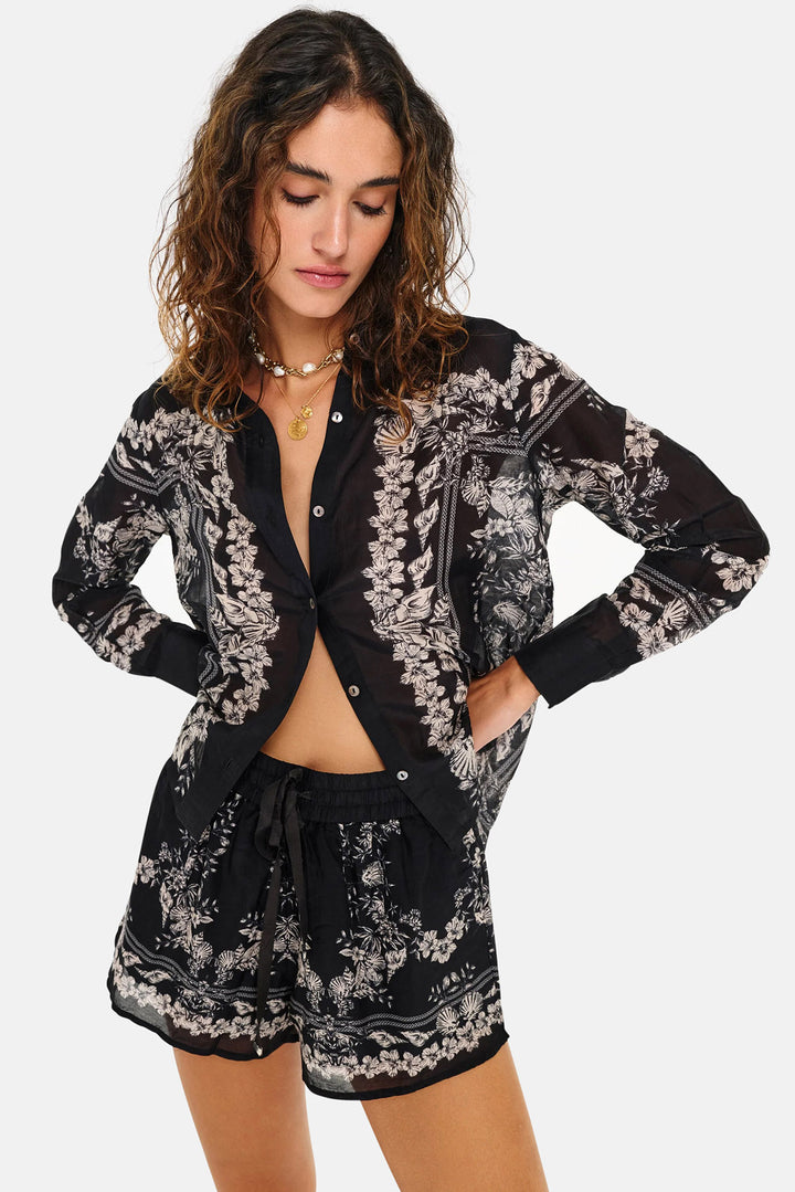 Rafella Top Seaside Bandana Black