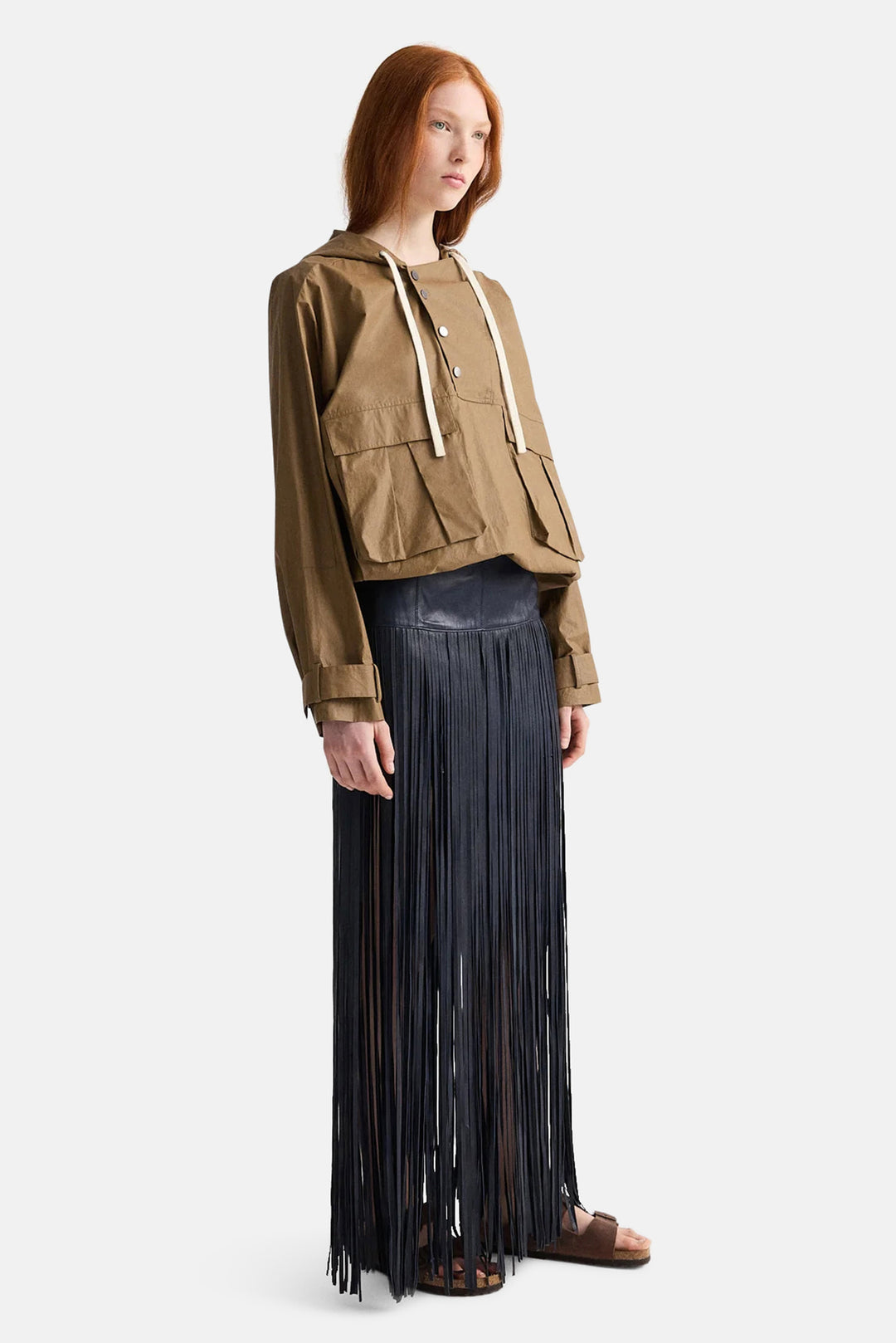 Rain Check Hoodie in Lightweight Cotton Trench Ermine
