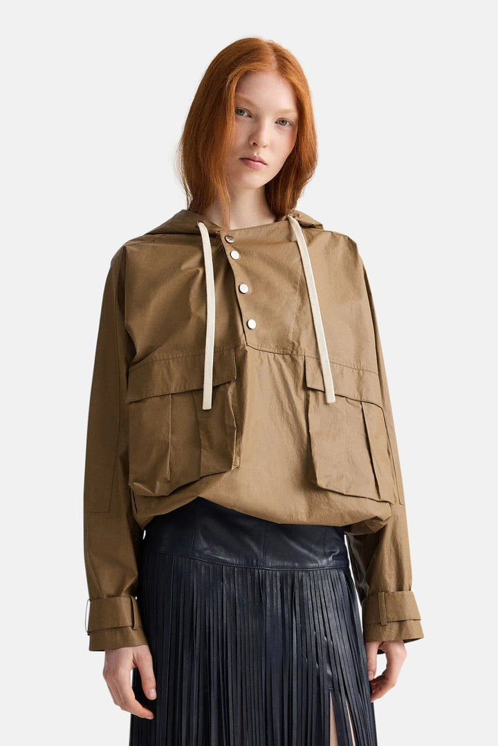 Rain Check Hoodie in Lightweight Cotton Trench Ermine