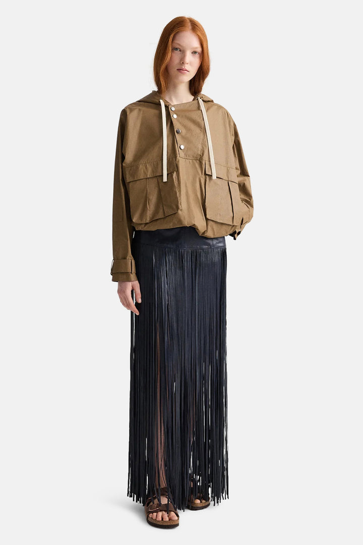 Rain Check Hoodie in Lightweight Cotton Trench Ermine