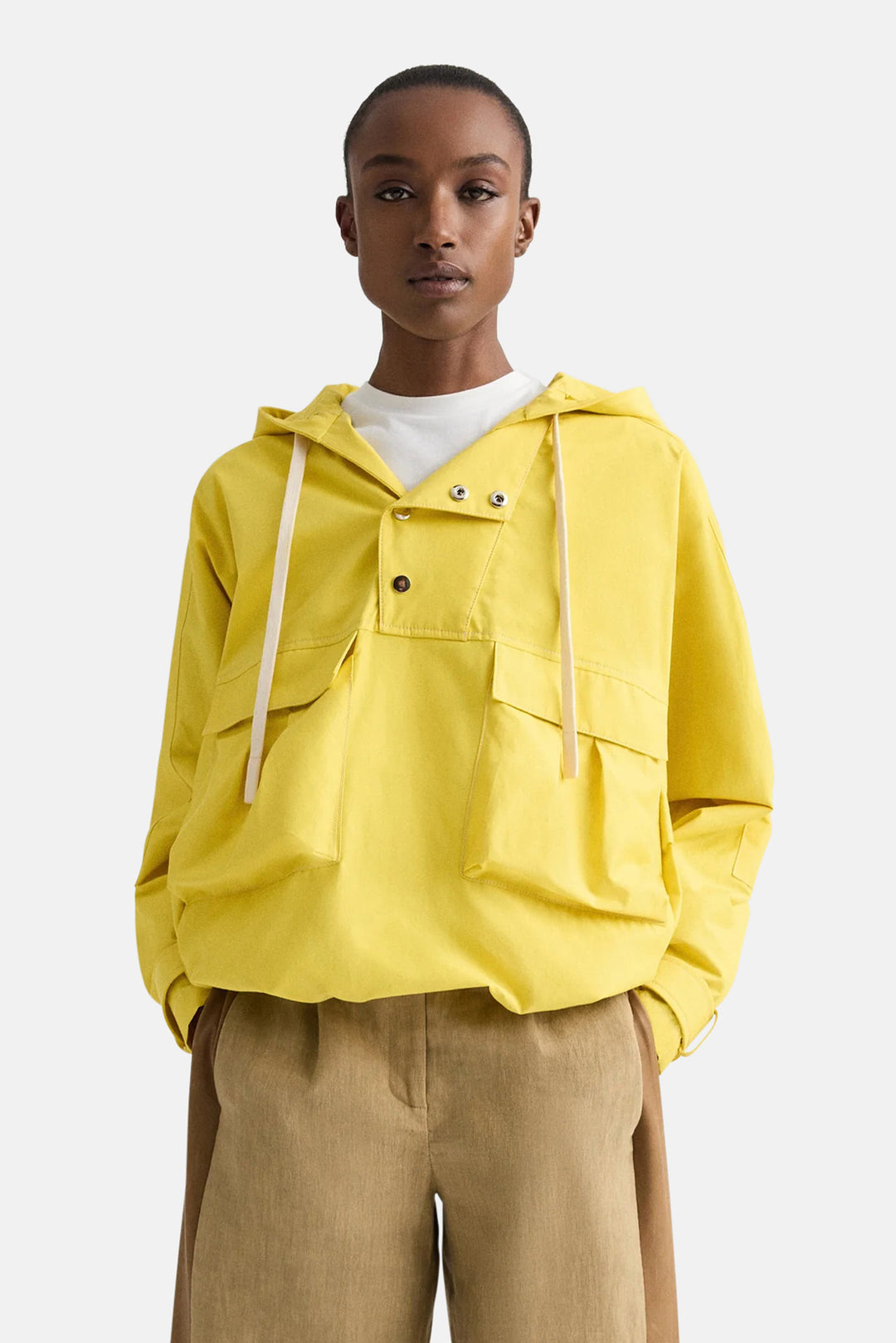 Rain Check Hoodie in Water Repellent Twill Yellow