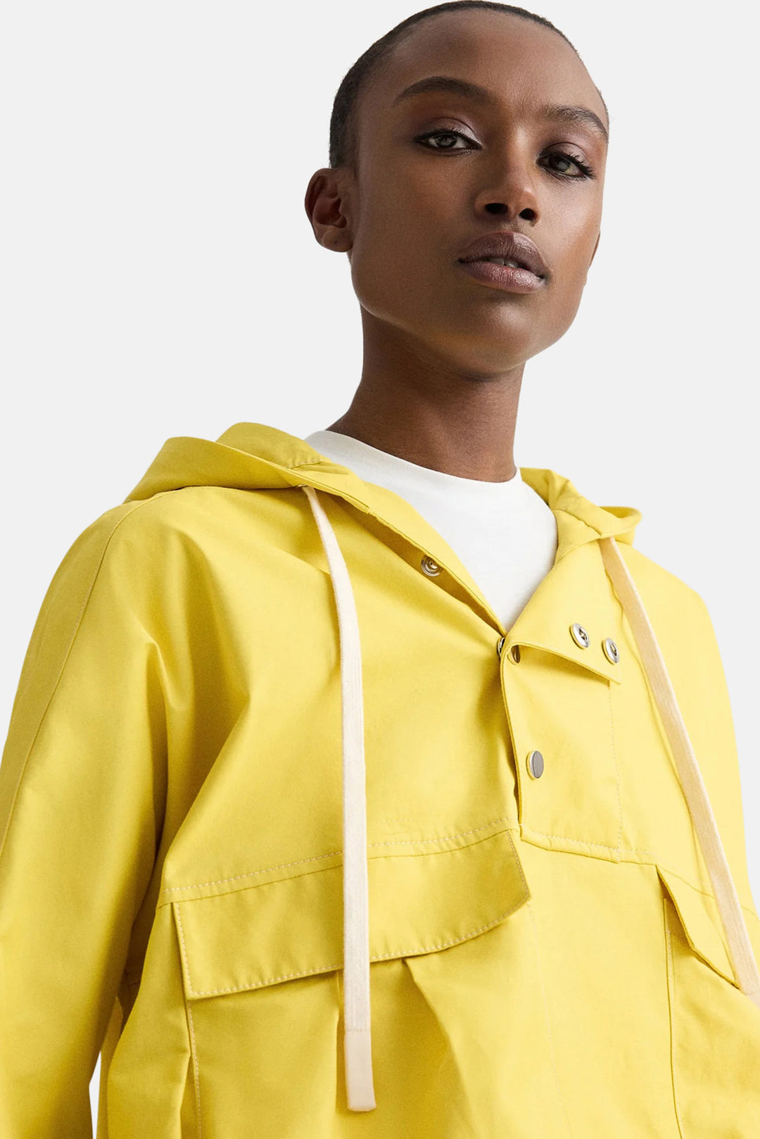 Rain Check Hoodie in Water Repellent Twill Yellow