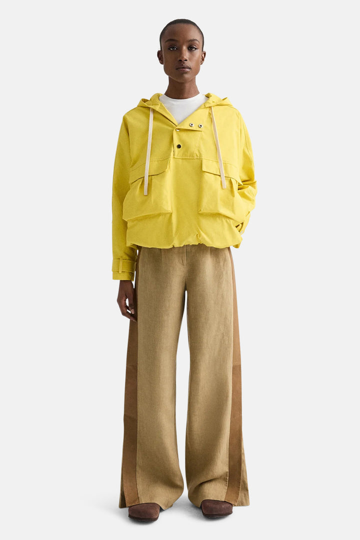 Rain Check Hoodie in Water Repellent Twill Yellow