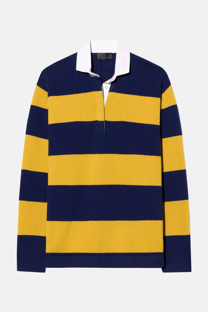 Rashida Rugby Sweater Navy/Amber Stripe