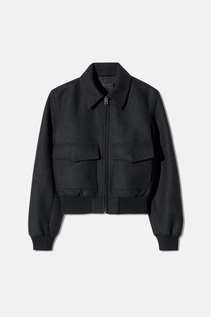 Redley Wool Bomber Jacket Dark Charcoal