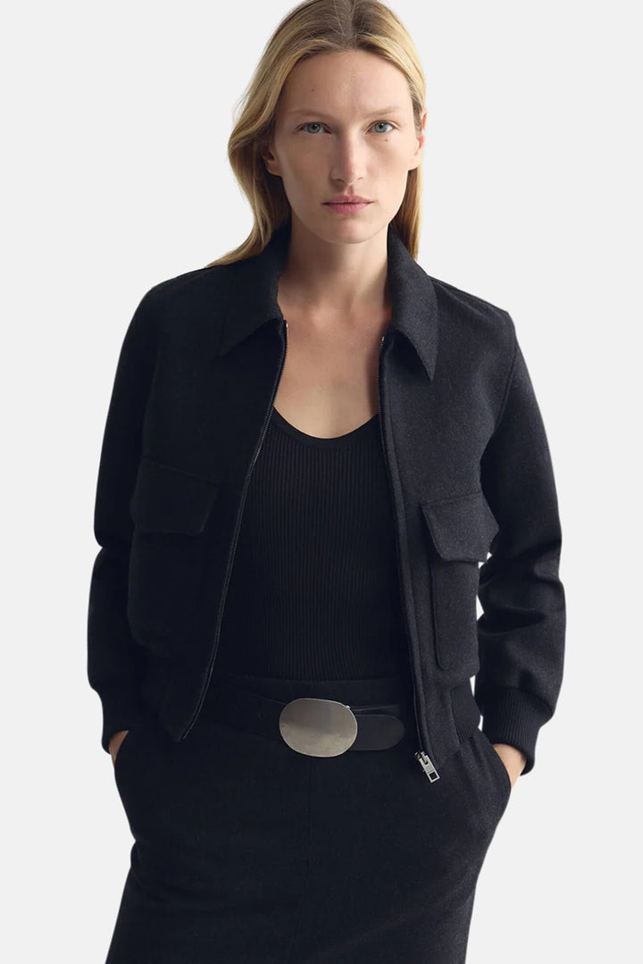 Redley Wool Bomber Jacket Dark Charcoal