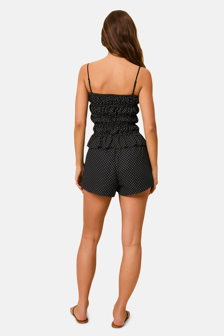 Remi Short Luxe Drape Noir / Brule Mini Dot