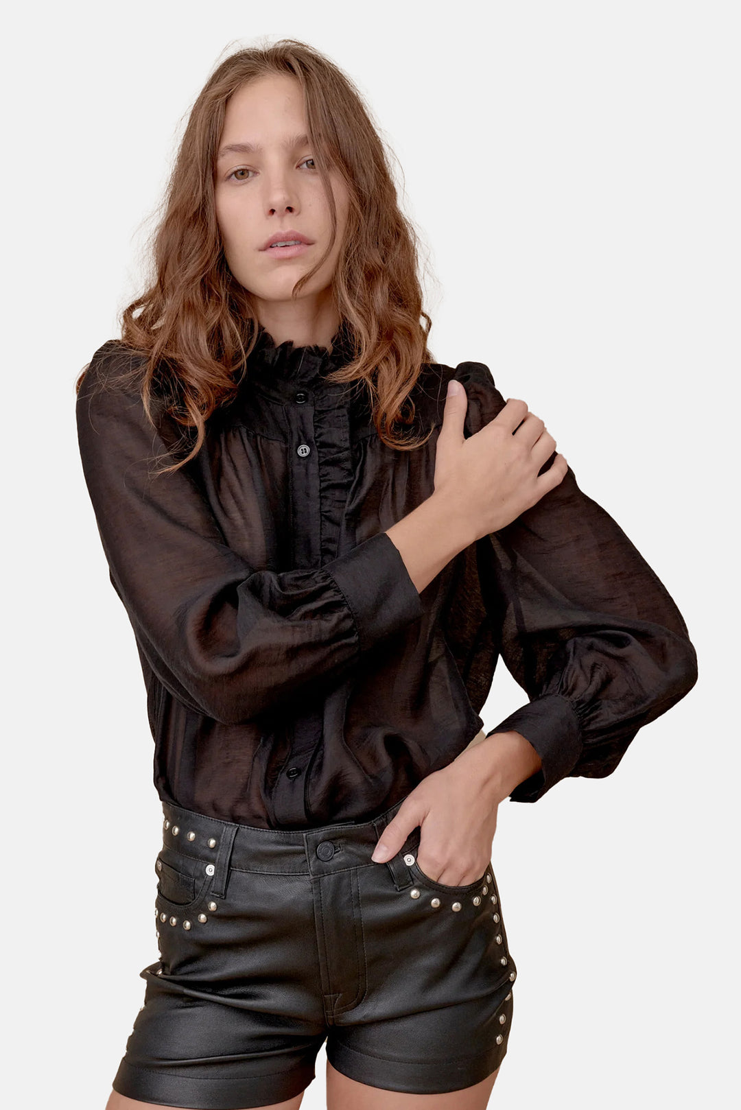 Rene Shirt in Tencel Black