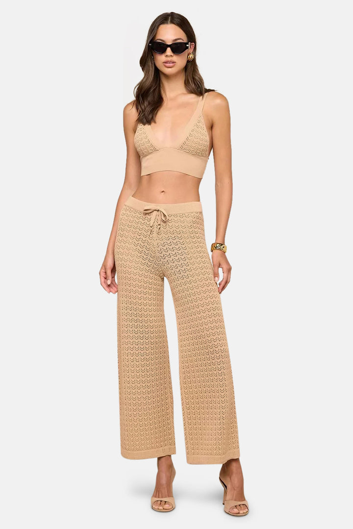 Reverie Pointelle Knit Bralette Light Cappuccino