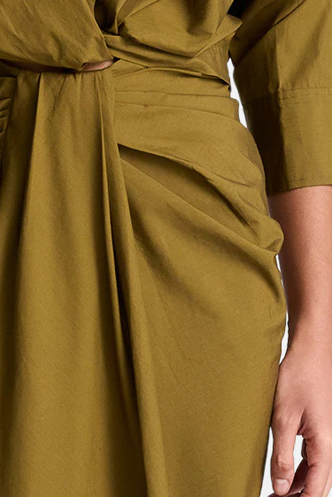 Rhodes Draped Cotton Midi Skirt Hazel – blueandcream