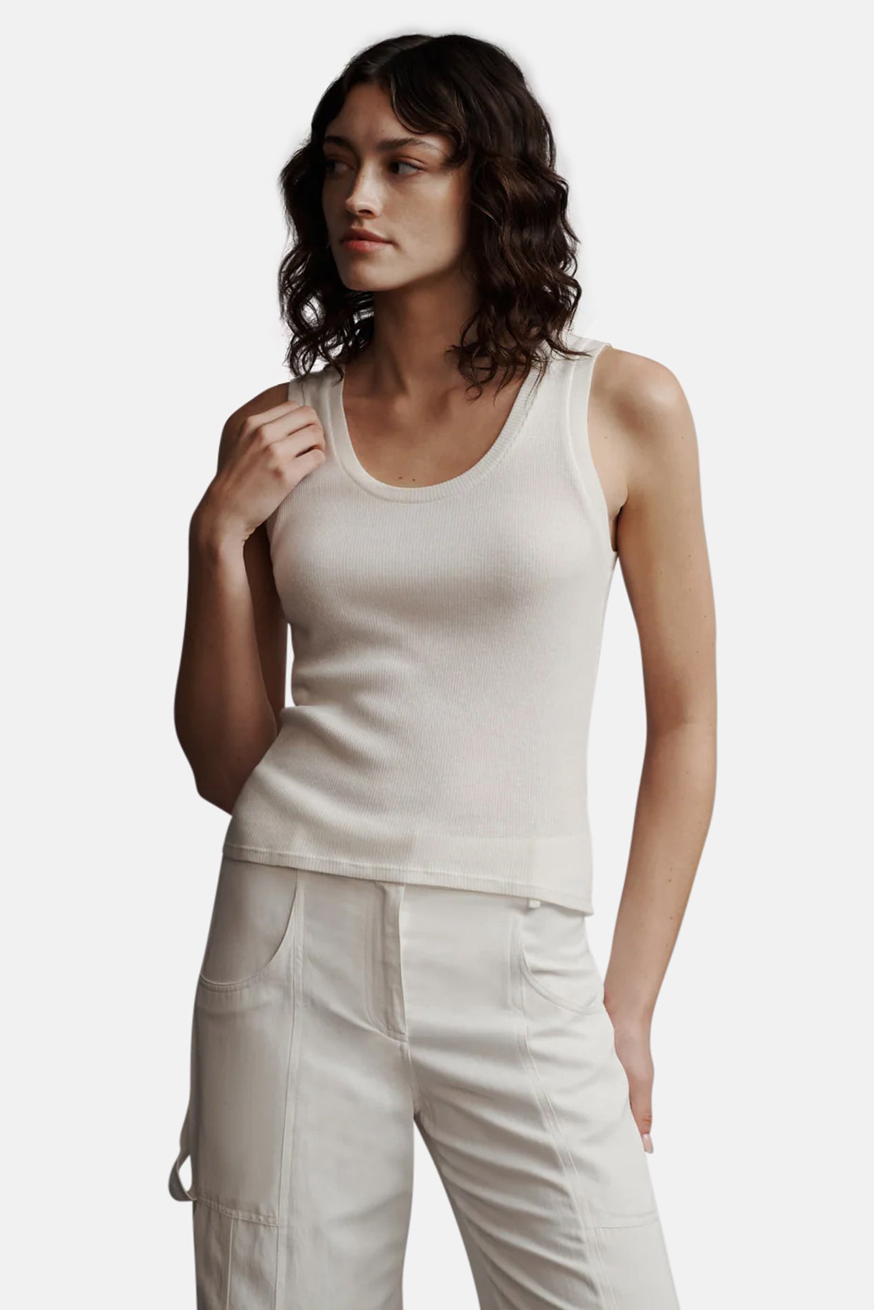 TWP Ribbed Tank White – blueandcream