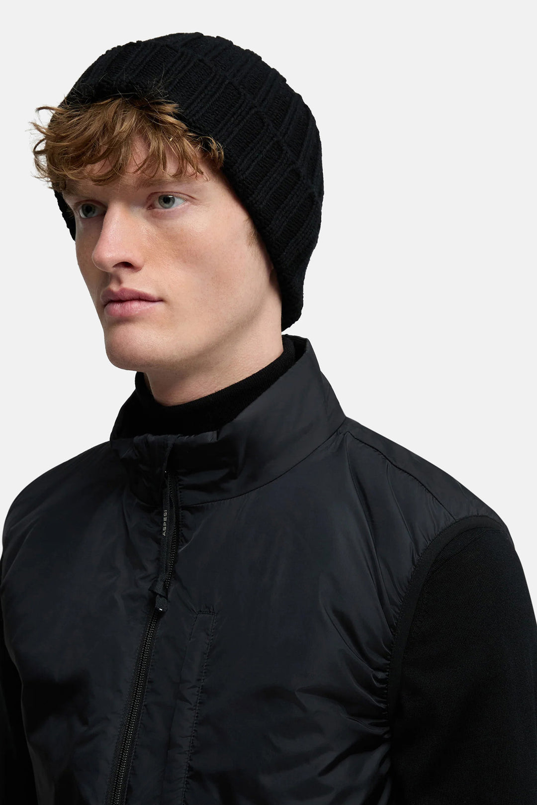 Ribbed Wool Beanie Black