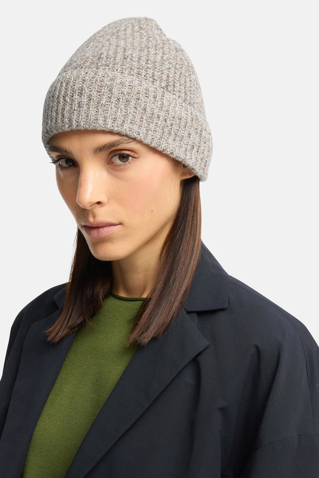 Ribbed Wool Beanie Dove Grey