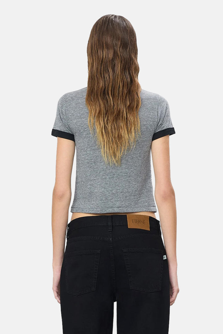 Ringer Baby Tee Dark Grey/Black