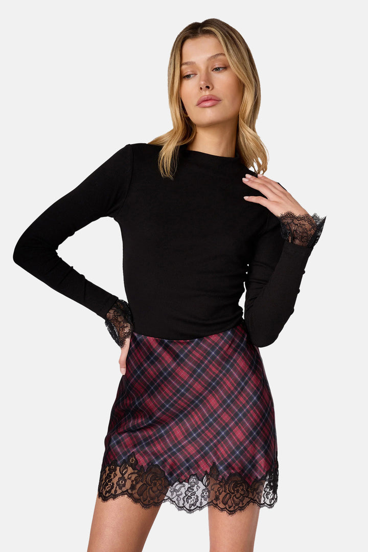 Rogers Silk Mini Skirt Tartan Plaid