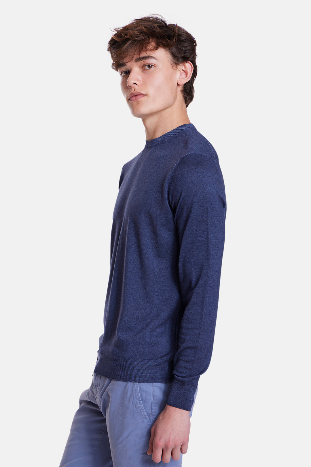 Royal Merino Wool Crewneck Blue