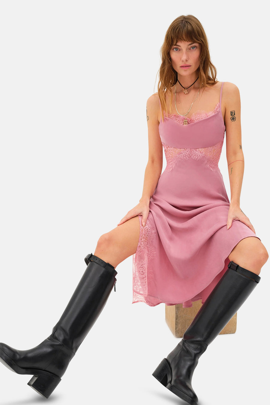 Ruby Midi Dress Mauve/Pink