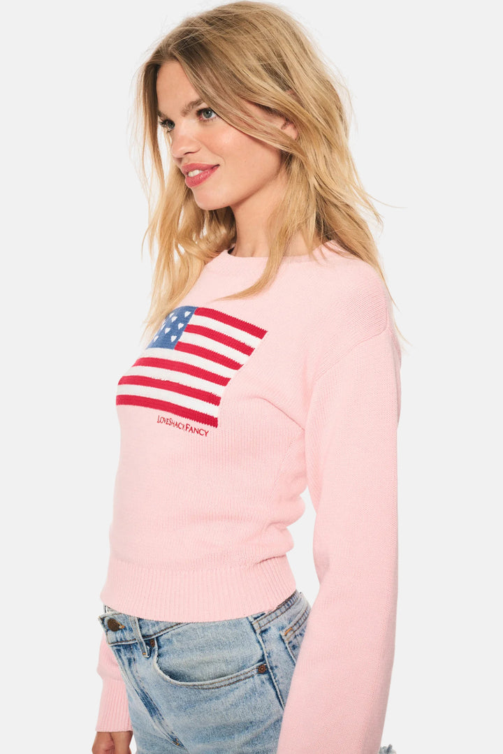 Ty Cotton Flag Pullover Blushing Liberty