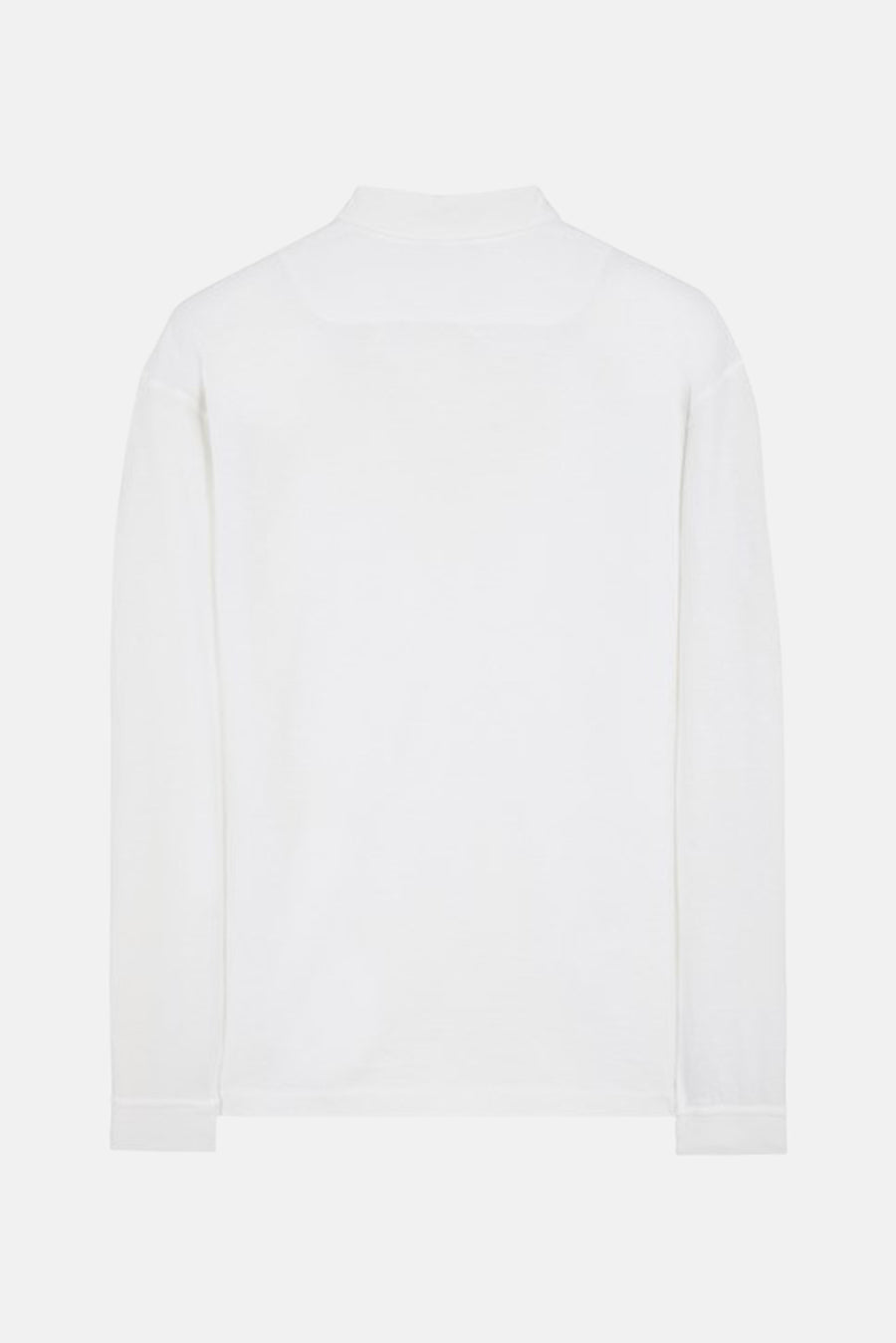 Garment Dyed Long Sleeve Polo White