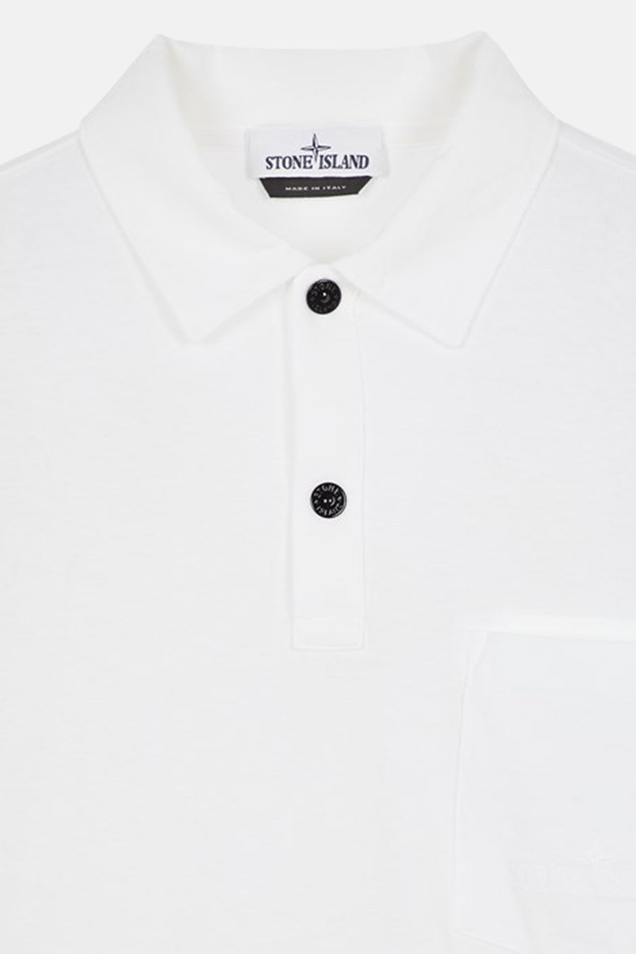 Garment Dyed Long Sleeve Polo White
