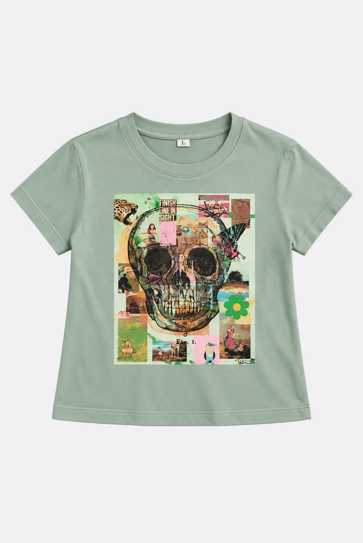 Peter Tunney Skull Tee Agave