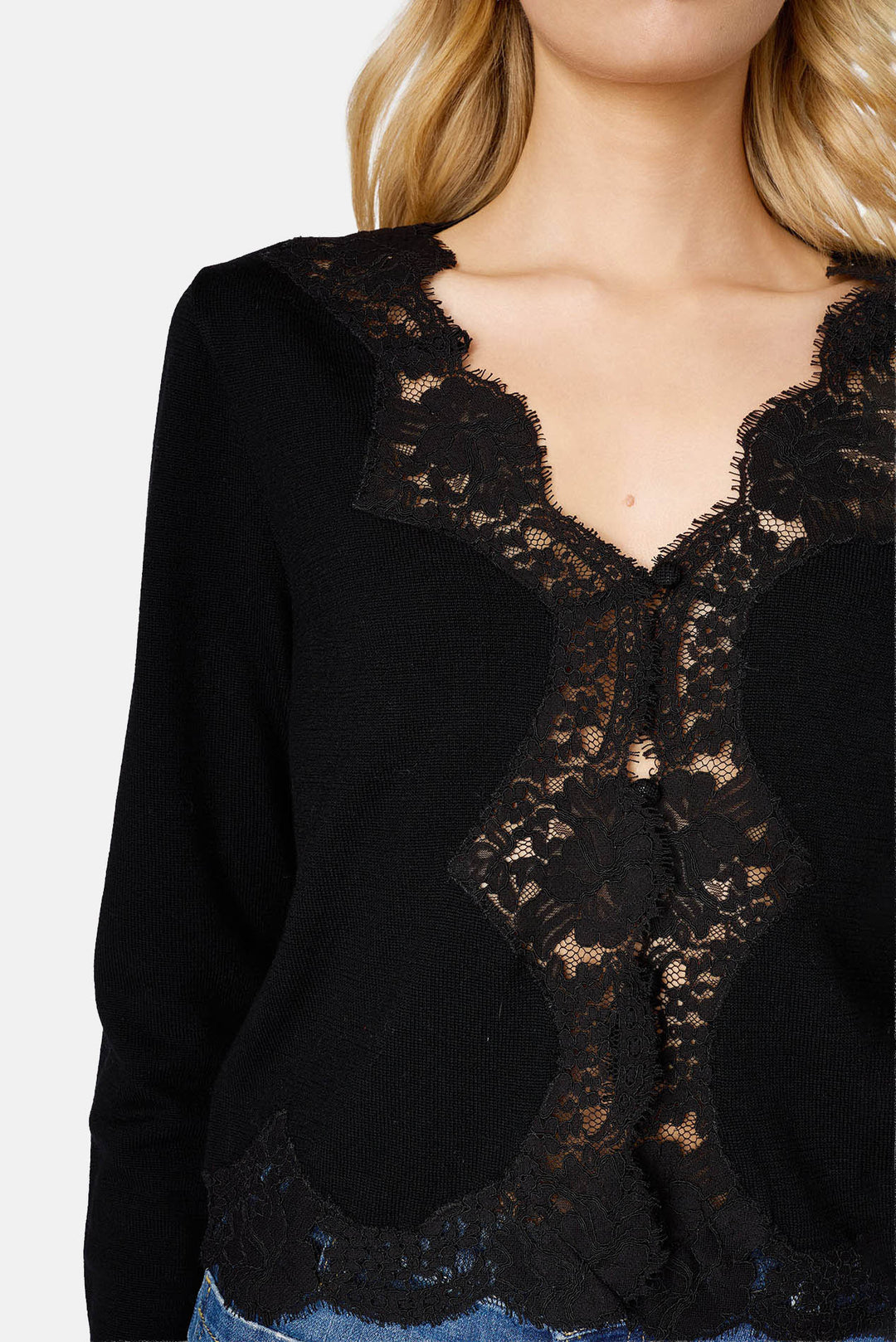 Sanders Merino Wool Cardigan Black