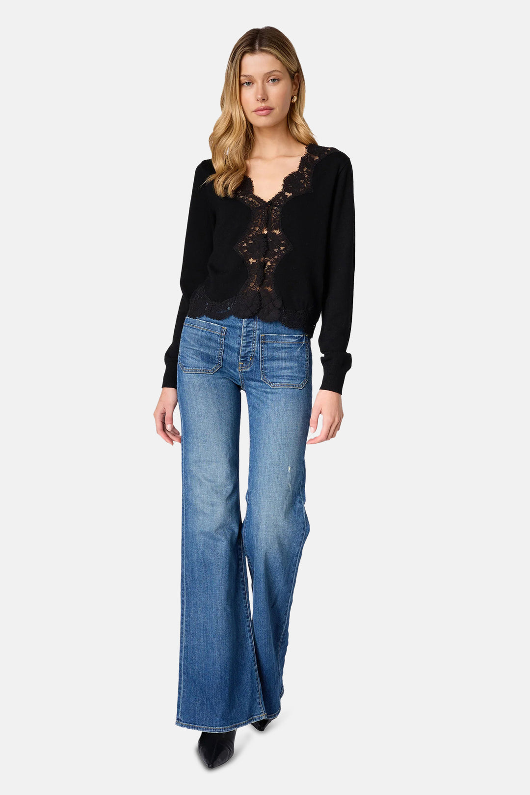 Sanders Merino Wool Cardigan Black