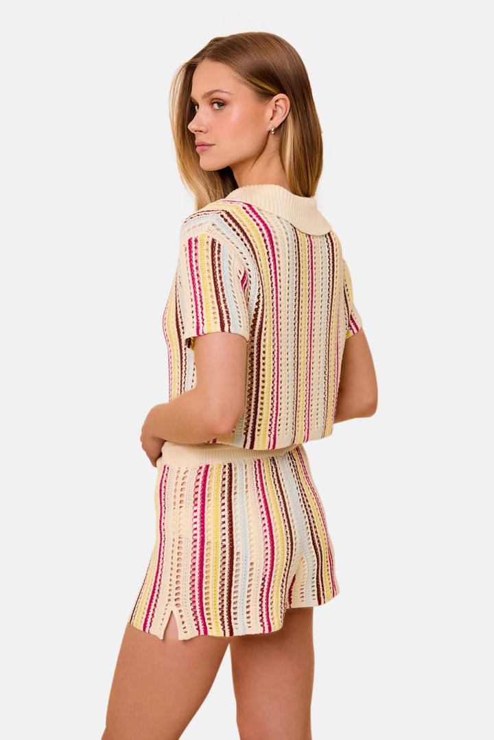 Scarlett Top Ladder Knit Symi Stripe