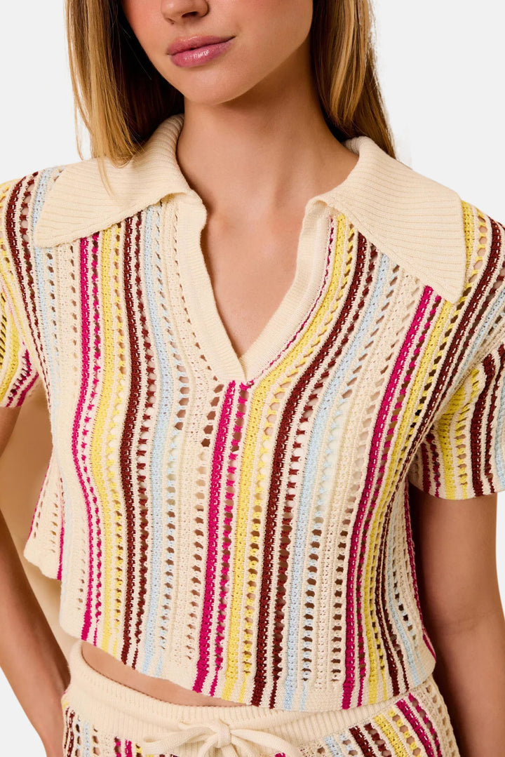 Scarlett Top Ladder Knit Symi Stripe
