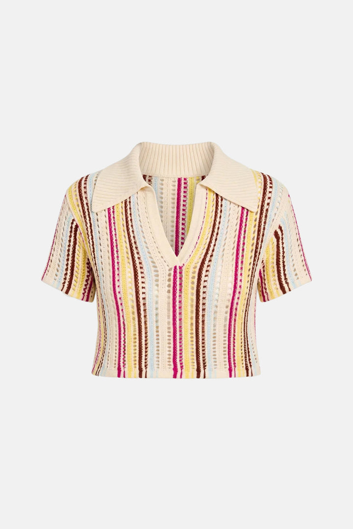 Scarlett Top Ladder Knit Symi Stripe
