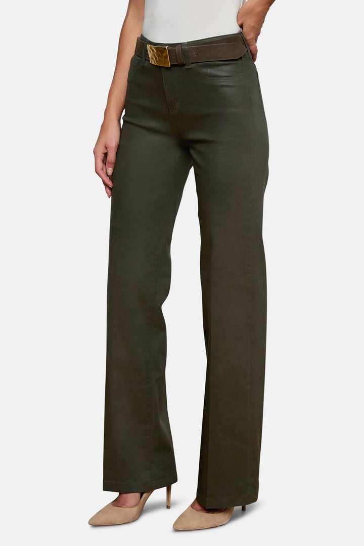 Scottie H/R Wide Leg Deep Olive Coated