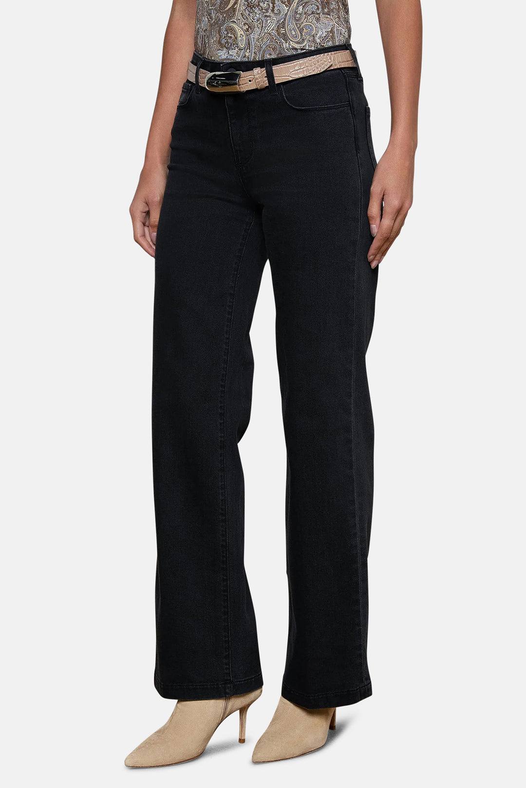 Scottie Wide-Leg Jean Washed Black