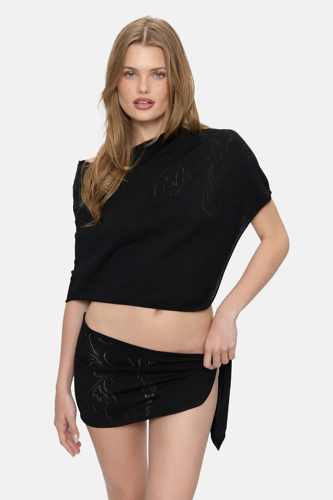 Scout Knit Poncho Black