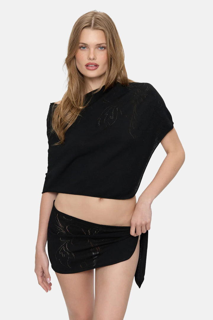 Scout Knit Poncho Black