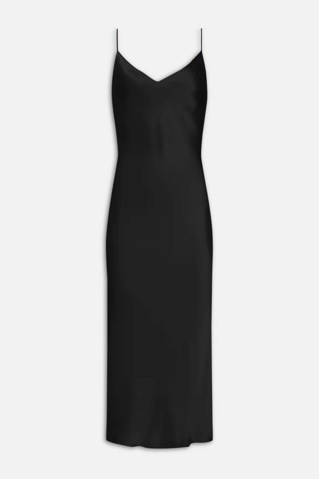 Seridie Silk Slip Dress Black