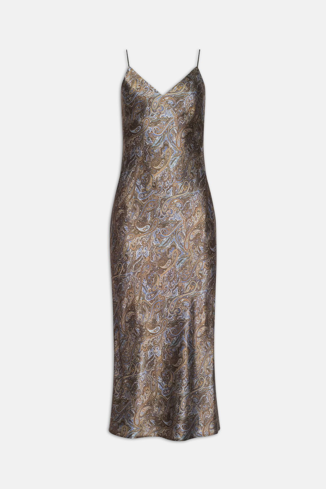 L'Agence Seridie Silk Slip Dress Neutral/Blue Ditsy Paisley blueandcream L'Agence Seridie Silk Slip Dress Neutral/Blue Ditsy Paisley blueandcream