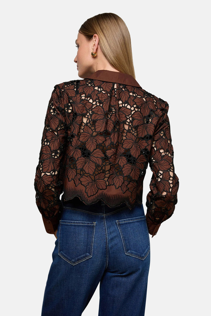 Seychelle Cropped Blouse Hot Fudge/Black