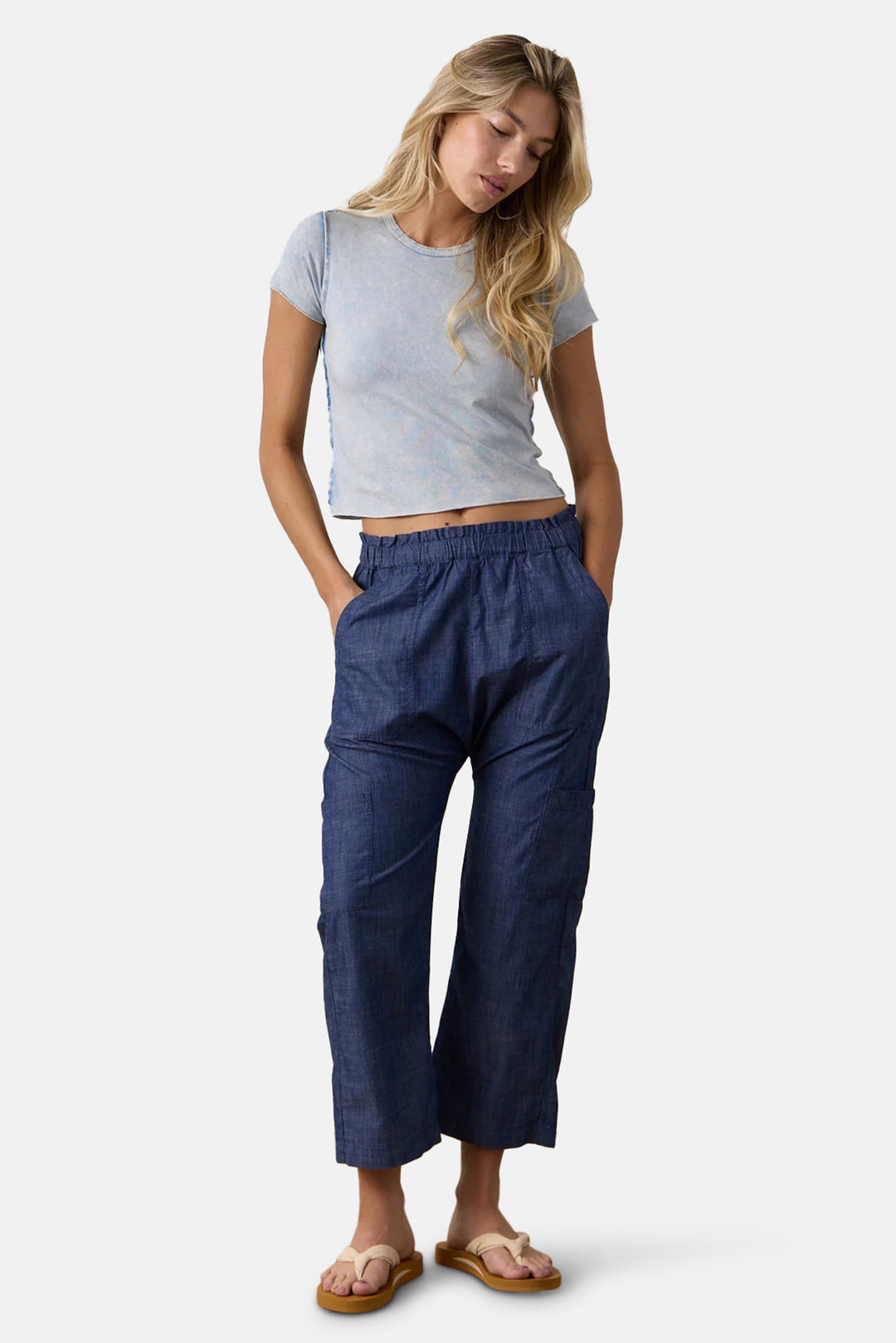 Shailey Paperbag Waist Pants Indigo