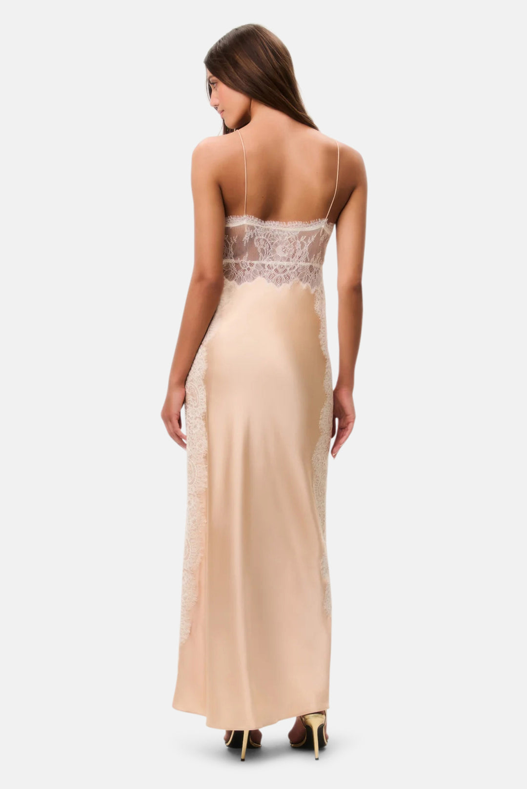 Shia Silk-Blend Maxi Dress Pale Gold