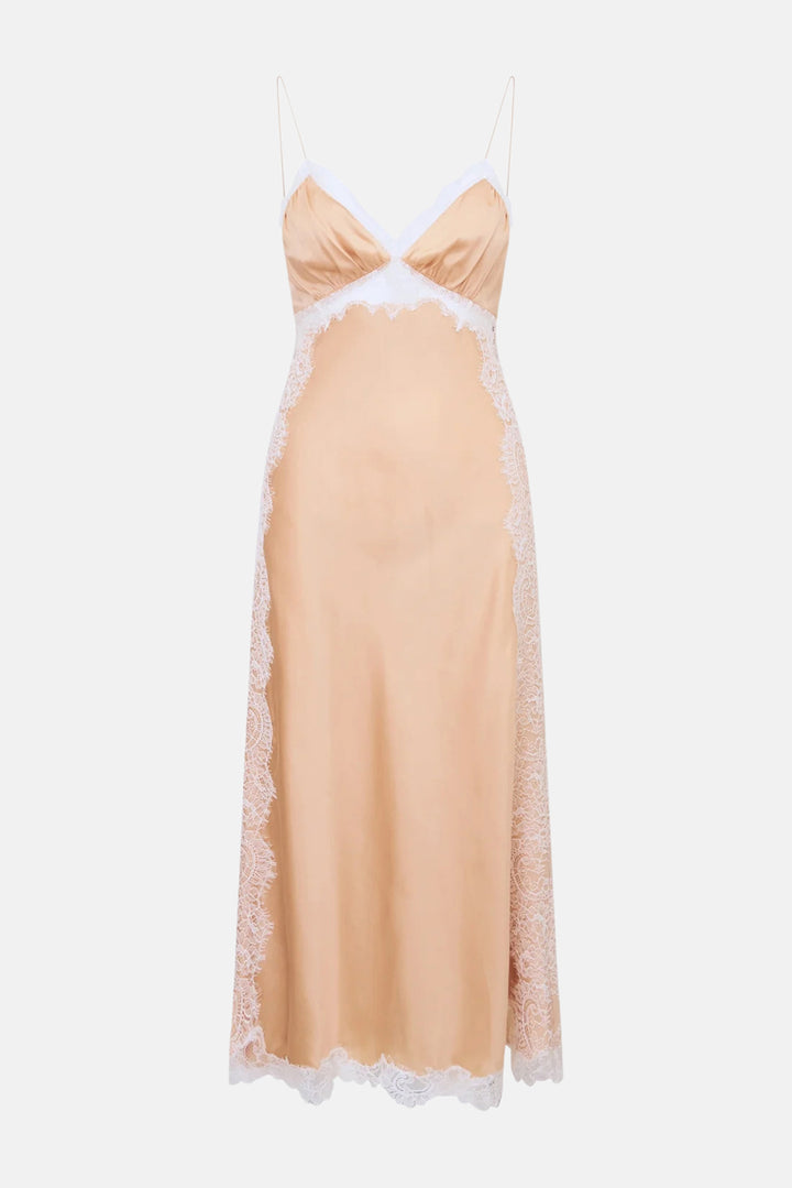 Shia Silk-Blend Maxi Dress Pale Gold