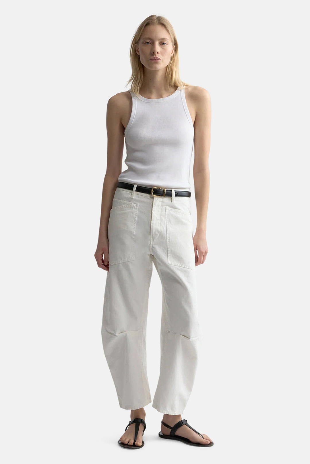 Shon Herringbone Pant Vintage Cream