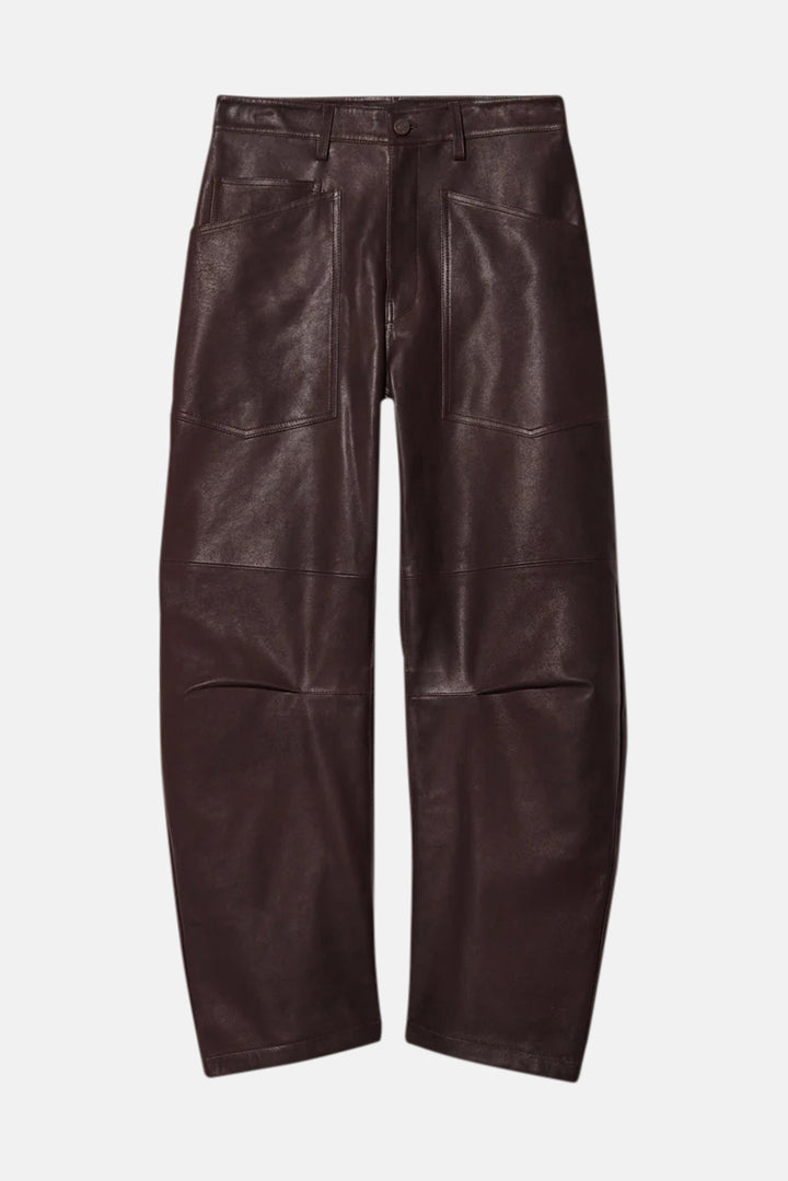 Shon Leather Pant Dark Brown