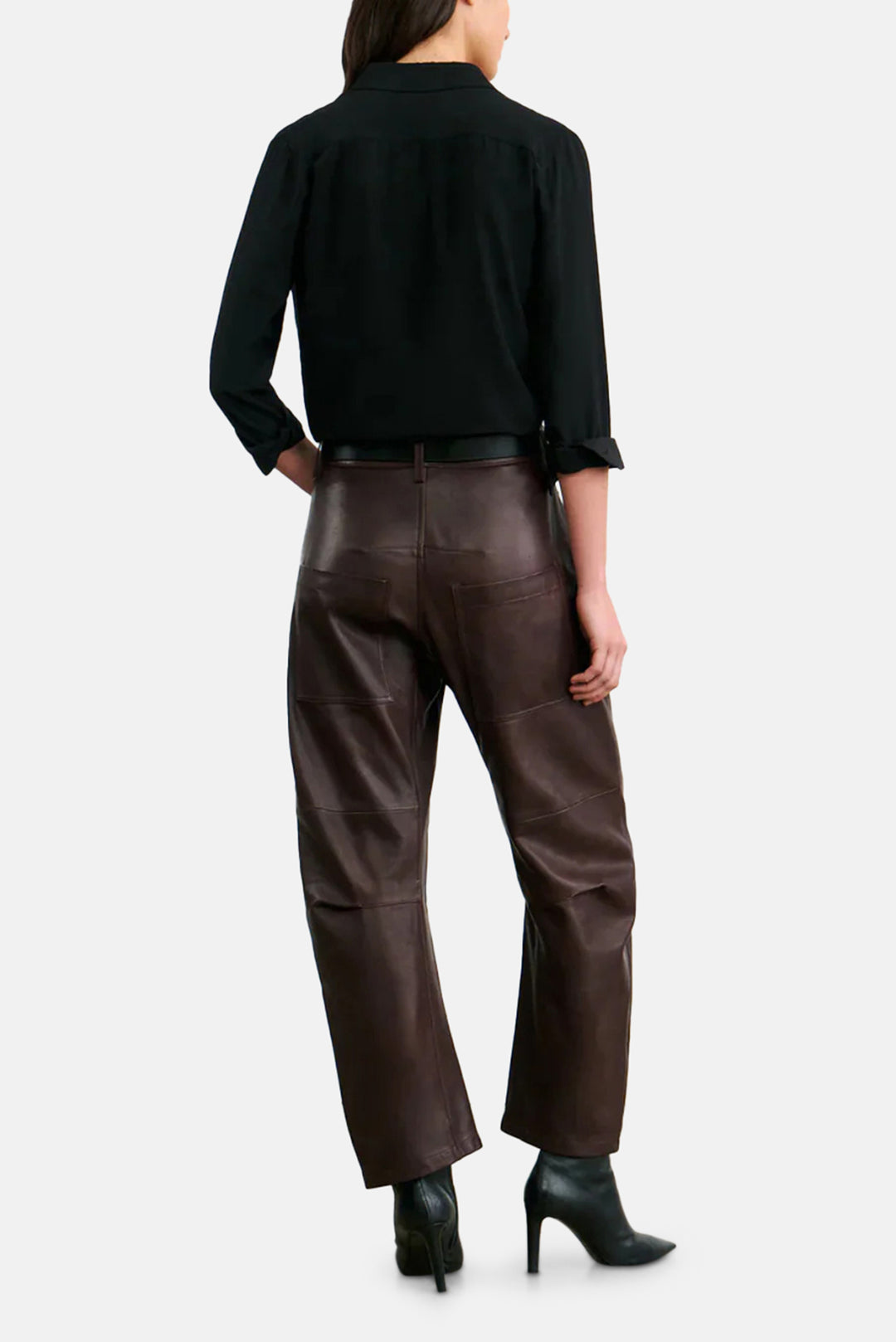 Shon Leather Pant Dark Brown
